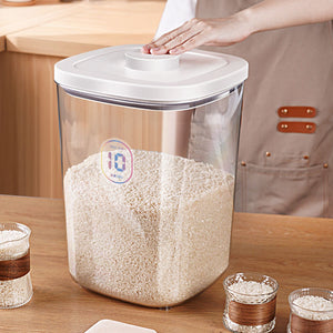 Modern Design Large Clear Airtight Plastic Food Storage Container Flour Rice grain Dispenser Kitchen Organizer with Lids