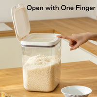 Eco-Friendly Plastic Food Containers One-Click Lid Airtight Kitchen Canisters for Sugar Rice Grain Storage