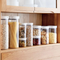Modern Plastic Airtight Kitchen Food Nut Sealed Jar Storage Container