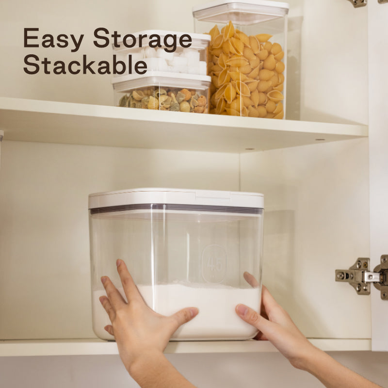Eco-Friendly Plastic Food Containers One-Click Lid Airtight Kitchen Canisters for Sugar Rice Grain Storage