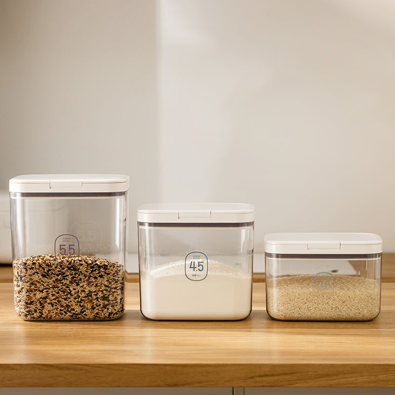 Eco-Friendly Plastic Food Containers One-Click Lid Airtight Kitchen Canisters for Sugar Rice Grain Storage