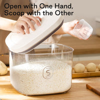 Modern Design Large Clear Airtight Plastic Food Storage Container Flour Rice grain Dispenser Kitchen Organizer with Lids
