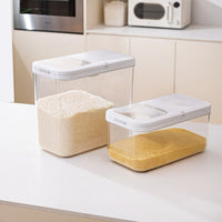 Large Plastic PET Rice Flour Storage Container Dispenser Narrow Airtight Grain Cereal Bucket Bin Kitchen Pantry Organizer