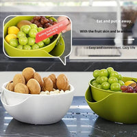 Double Layer Rotating Eco-Friendly Food Grade PP Vegetable Fruit grains Washing Stand Drain Strainer