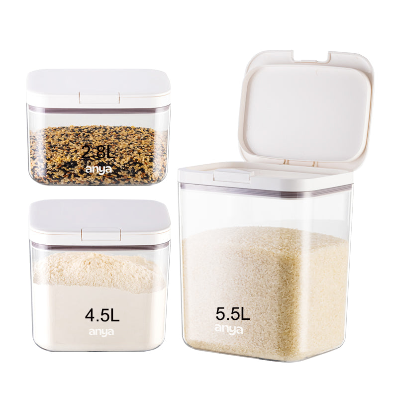 Eco-Friendly Plastic Food Containers One-Click Lid Airtight Kitchen Canisters for Sugar Rice Grain Storage