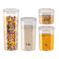 Pop-Top Plastic Airtight Food Storage Container Jar with Lids Kitchen Pantry Organizer Storage