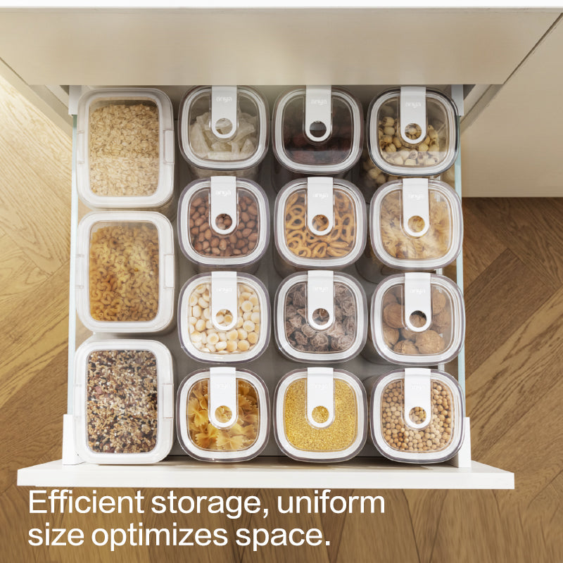 Pop-Top Plastic Airtight Food Storage Container Jar with Lids Kitchen Pantry Organizer Storage