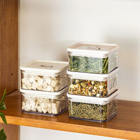 Bpa-Free Airtight Plastic Stackable Kitchen Container Organizer Square Food Storage 6Pack- Jar
