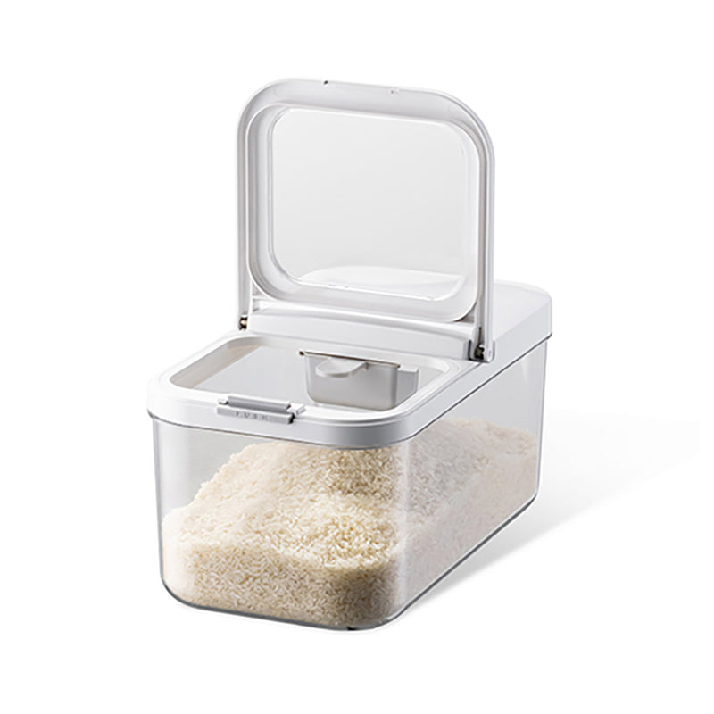 Large Plastic PET Rice Flour Storage Container Dispenser Narrow Airtight Grain Cereal Bucket Bin Kitchen Pantry Organizer