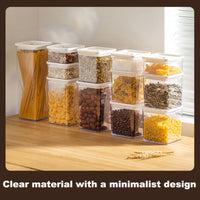 Nut Coffee Beans Food Storage Set Lids Cover Stackable Air-Tight Clear Kitchen Organizer Jar Sealed Crisper Snack Cookie