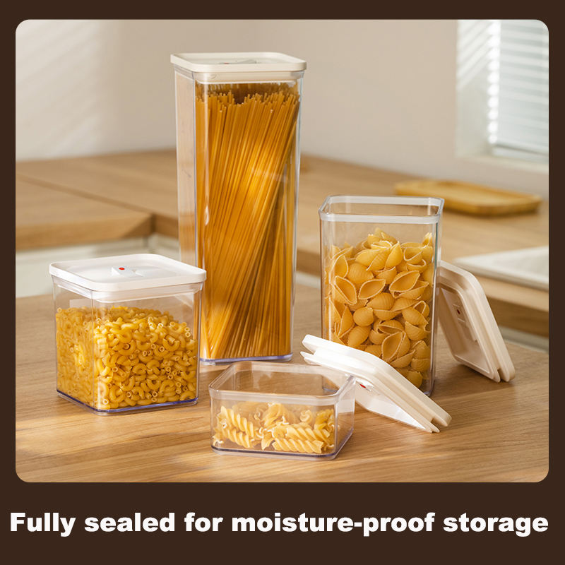 Nut Coffee Beans Food Storage Set Lids Cover Stackable Air-Tight Clear Kitchen Organizer Jar Sealed Crisper Snack Cookie