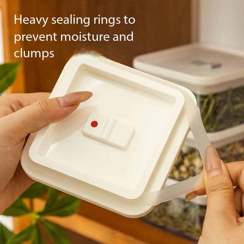 Bpa-Free Airtight Plastic Stackable Kitchen Container Organizer Square Food Storage 6Pack- Jar