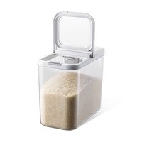 Large Plastic PET Rice Flour Storage Container Dispenser Narrow Airtight Grain Cereal Bucket Bin Kitchen Pantry Organizer