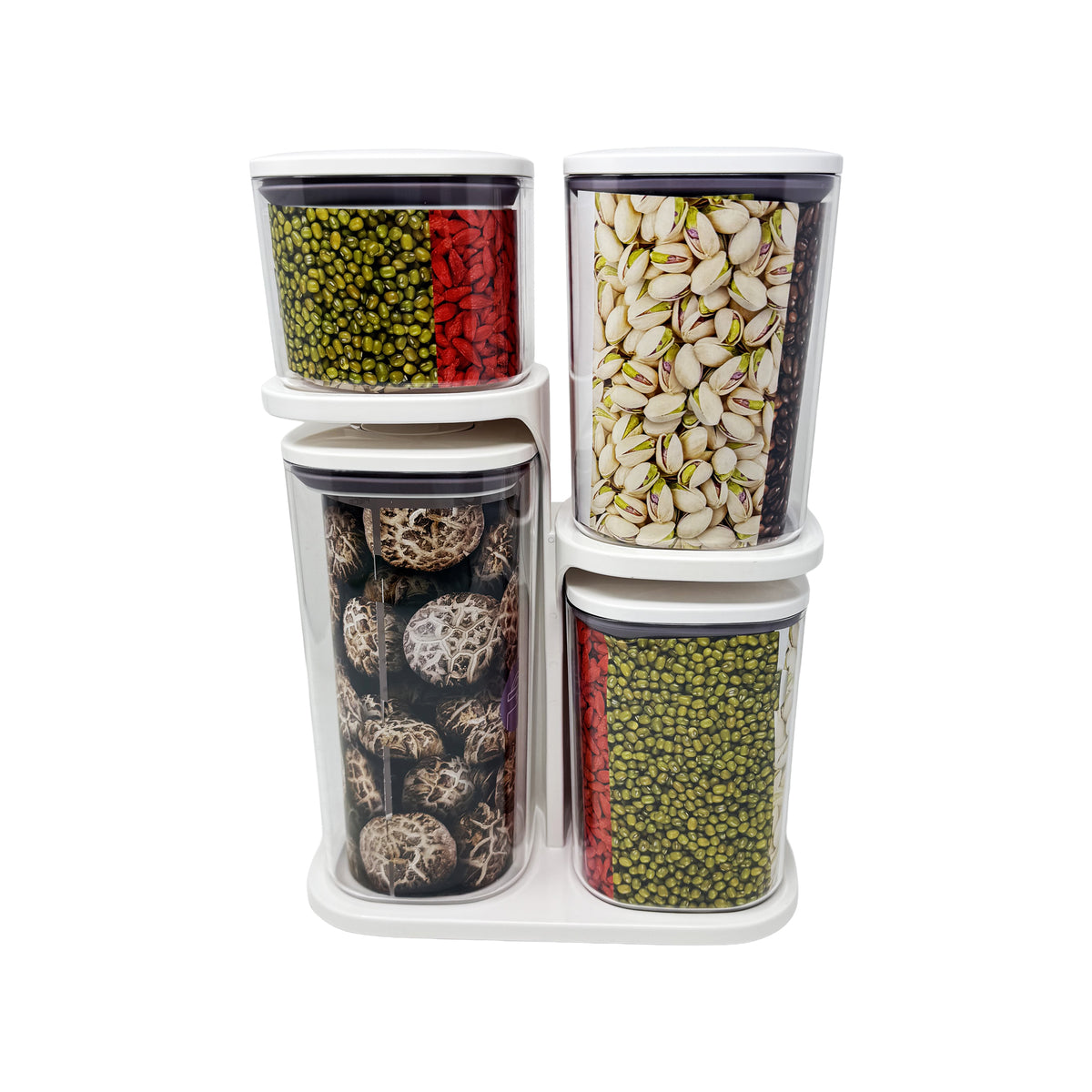 Pop-Top Container set of 4 with Stand ( transparent )
